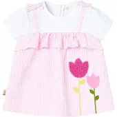 Boboli Poplin Striped Ermeløs Kjole