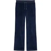 Superdry for woman. W7011203A Navy wide-leg velour joggers (L), Casual, Cotton