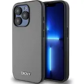 DKNY Pu Leather Metal Logo Magsafe Iphone 15 Pro Telefondeksel