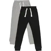 Minymo Joggebukser - 2-pack - Svart/Grå Melert - - 9 år (134) - Joggebukse