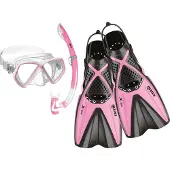 Mares Aquazone Snorkelsett m. Svømmeføtter - X-One Pirat - Rosa - - 30/34 - Snorkel