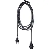 Star Trading E27-stikkontakt med Ute-kabel, 5 m, svart
