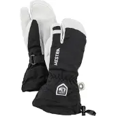 Hestra Army Leather Heli 3-finger Skihansker, Junior, Black