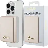 GUESS MagSafe MagSafe Metal Script Logo induksjon powerbank 15W 5000mAh - gull