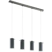 Eglo PINTO tekstil pendel/bordlampe 4L E27 BS/GRÅ/KLAR