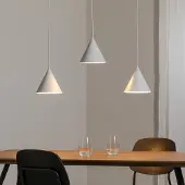 TK Lighting Cono pendellampe, tre lys, lineær, lengde 75 cm, hvit