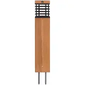 LES JARDINS LED-solcellelampe Tekura, teak/grå, 75 cm