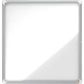 Nobo - Innbygd oppslagstavle - veggmonterbar - 944 x 907 mm - 12 x A4 - metall - magnetisk - utendørs - hvit