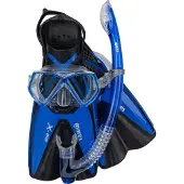 Mares Snorkelsett m. Svømmeføtter - X-One Pirat - Blå - - 30/34 - Snorkel