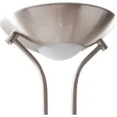 LINDBY LED-gulvlampe Josefin, nikkel, leselampe, dimbar