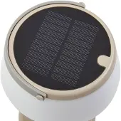 LINDBY LED-bordlampe Mikkel, beige, dimbar, 7 cm