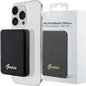 GUESS MagSafe MagSafe Metal Script Logo induksjon powerbank 5W 3000mAh - svart