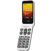 Doro Leva L20 4G, flip-telefon med store knapper, svart og hvit