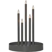 Star Trading Lysestake Deco, 5 lyskilder, tåkegrå