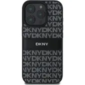 DKNY Texture Pattern Tonal Stripe iPhone 16 Pro-etui - svart