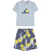 Adidas T-skjorte/Gensebukser - Blå/Gul m. Smileys - - 4 år (104) - Shorts