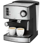 Clatronic ES 3643 - Kaffemaskin med melkeskummer - 15 bar - rustfritt stål