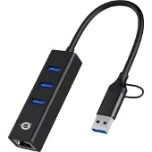 Conceptronic Donn07ba Usb-c 3.1 Til Rj45/usb-a 3.0 Adapter