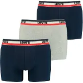 Levi's Boxershorts - 3-pack - Navy/Grey Melange - - S - Small - Boxershorts