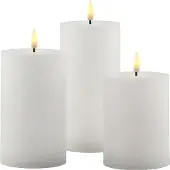 Sirius Home Sirius Sille blokklys 3 stk. sett Ø7,5 x 10/12,5/15 cm, hvit