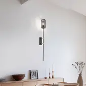 Luminex Vegglampe Alek svart/messing i fakkelform