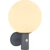 Globo Utendørs vegglampe Ossy, antrasitt/hvit, sensor, IP44, E27