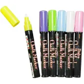 Other Blackboard Chalk Marker Fluor rund spiss, 6 stk.