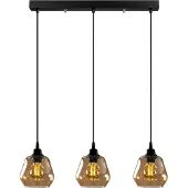 Opviq Hengelampe Gold 032, gull-transparent, glass 3 lyskilder lang