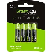 Green Cell GR02, Oppladbart batteri, AA, Nikkelmetallhydrid (NiMH), 1,2 V, 2 stykker, 2000 mAh
