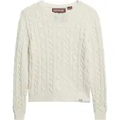 Superdry for woman. W6110685A Essentials Slim beige jumper (M), Casual, Acrylic