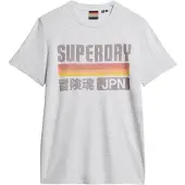 Superdry for man. M1012174A Relaxed cut striped T-shirt Japan grey (XL), Casual, Cotton, Short sleeve