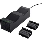 Trust Computer Products Trust GXT 250 Duo Charging Dock - Ladestativ 2 x - 1200 mAh - 2 utgangskontakter (Xbox-kontroller) - for Microsoft Xbox Wireless Controller