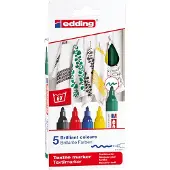 Edding 4500, 5 stykker, Flerfarget, Pensel tupp, Flerfarget, Rund, Medium