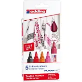 Edding 4500, 5 stykker, Flerfarget, Projektil spiss, Flerfarget, Rund, Medium