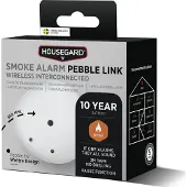 Housegard Smoke Alarm Pebble Link Wireless Interconnected, 1-pack