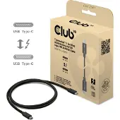 Club 3D - USB-kabel - USB-C (hann) til USB-C (hann) - USB 3.2 Gen 2 / USB4 / Thunderbolt 3 / Thunderbolt 4 / Thunderbolt 5 - 1 m - USB Power Delivery (240 W), 4K 540Hz støtte, 8K240Hz (7680 x 4320) s