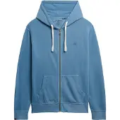 Superdry for man. M2014170A Classic essential hoodie with blue zip hood (S), Casual, Cotton