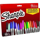 Sharpie permanent tusjsett | Fargeutvalg i begrenset utgave | Finpunkt | 18 tusjpenner | Skolestartsett