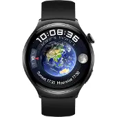 Huawei Watch 4 - Rustfritt stål - smartklokke med stropp - fluorelastomer - svart - håndleddstørrelse: 140-210 mm - display 1.5 - 32 GB - Wi-Fi, LTE, NFC, Bluetooth - 4G - 48 g - svart