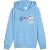 Puma Manchester City ftblNRGY Hoodie Jr Unisex, Clothing, Light Blue, 11-12Y
