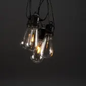 Konstsmide Lysslynge E27 med 10 klare LEDpærer 5V/IP44