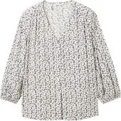 Tom Tailor 1037898 Printed V-neck 3/4 Erme Bluse