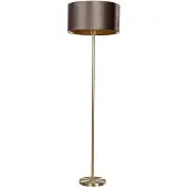 QAZQA Gulvlampe messing med fløyels skjerm brun 50cm - Simplo