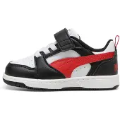 Puma Rebound V6 Low Sneakers Toddlers, Shoes, White/Red/Black, 20