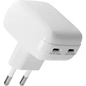 dbramante1928 re-charge Pro - Strømadapter - flat - 20 watt - 3 A - 2 utgangskontakter (USB-C) - hvit - Europa