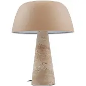 LINDBY bordlampe Magritt, beige, metall, stein, 41 cm