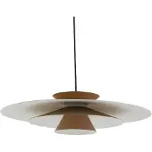 LUCANDE LED-pendellampe Livie, beige, aluminium, Ø 50 cm