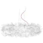 Slamp Clizia Pixel hengelampe, rød kabel, Ø 78 cm