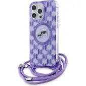 Karl Lagerfeld IML Crossbody Monogram Karl & Choupette MagSafe Case for iPhone 15 Pro - Lilla