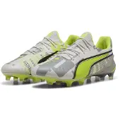 Puma KING ULTIMATE FOREVER FG/AG Football Boots Unisex, Shoes, Feather Gray/Electric Lime/White, 43